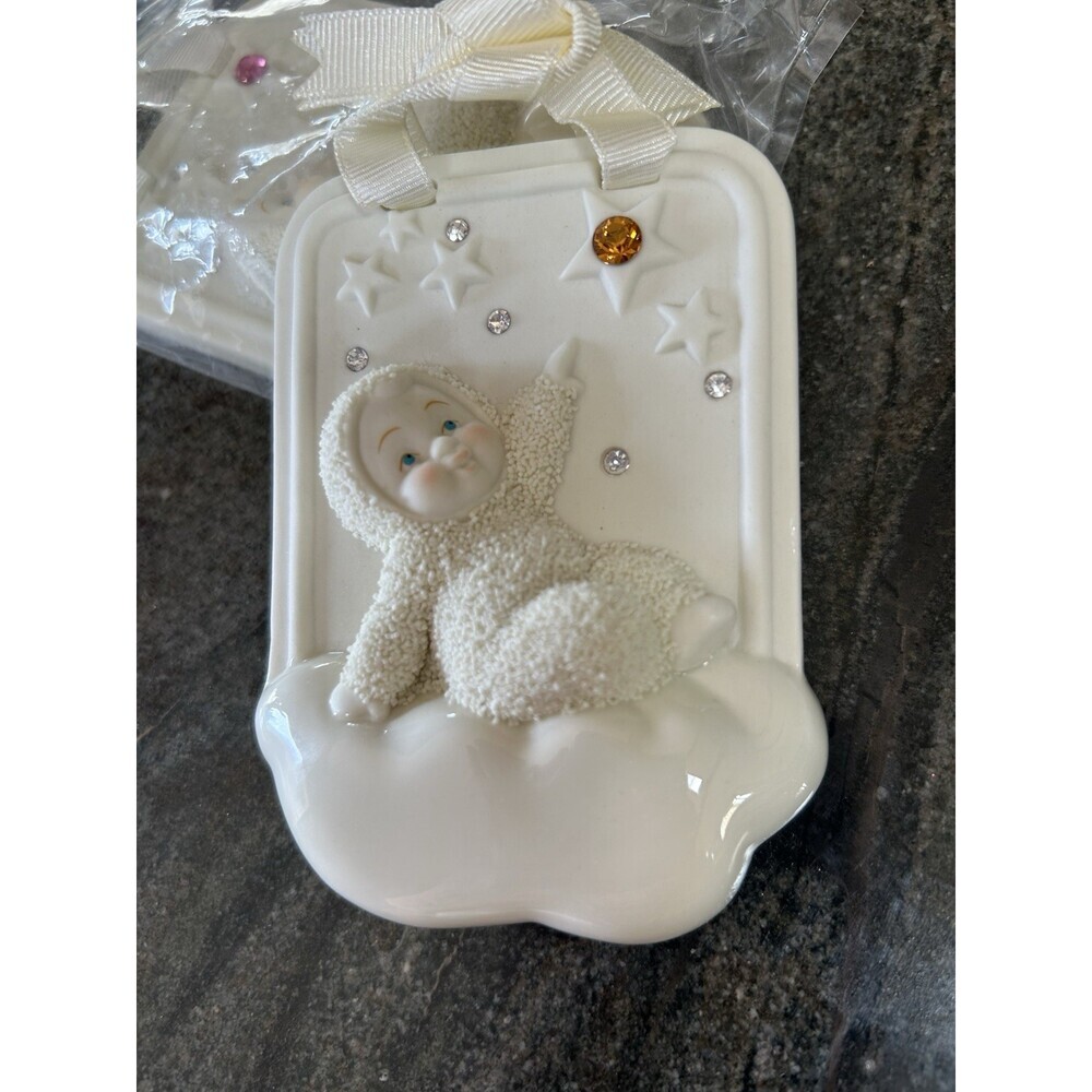 Department 56 , 2 Snow baby Ornaments New , With Hangers, Can Personalize - Picture 2 of 5